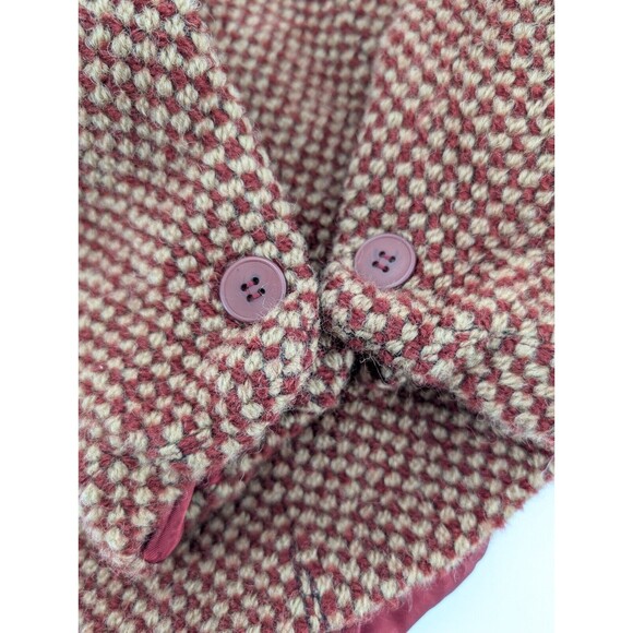 Jones New York 100% Wool Red Brown Tweed Check Woolmark Office Blazer Size Small - Picture 6 of 7